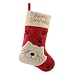 WEWILL 18’’ Cat Felt Christmas Stockings Paws Embroidered for Pets Red Xmas Stocking Gift Bag Cuff Lovely Home Holiday Decoration