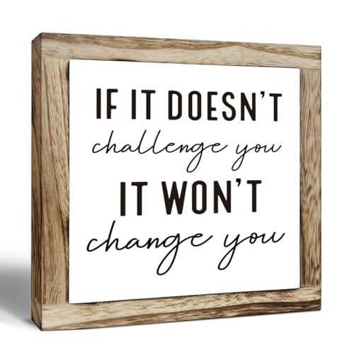 Inspirational Wood Sign, Wooden Plaques Sign Table Decor, Gym Decor