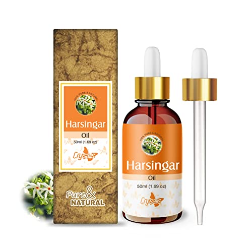 Image of Crysalis Harshringar (Nyctanthes Arbor-Tristis) | Pure & Natural Undiluted Carrier Oil Organic Standard /Cold Pressed Oil For Glowing Skin, Healthy Hair, Nourished Face -50Ml With Dropper