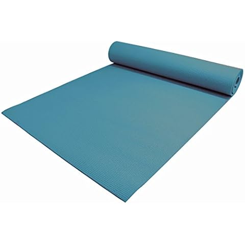 YogaAccessories 1/4" Thick High-Density Deluxe Non-Slip Exercise Pilates & Yoga Mat, Teal Green Cover