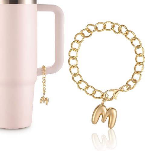 HAISWET Letter M Keychain Chains For Stanley Key Chain For Purse Bag Backpack Cup Alphabet Keychain Accessories