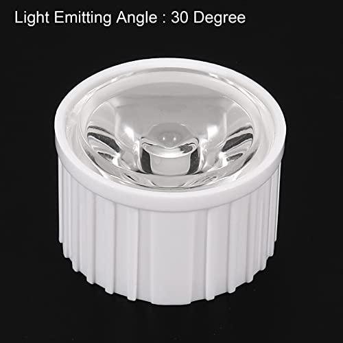 Image of PATIKIL 20mm LED Lens 30 Degree with Plastic Holder, 20 Set Acrylic Optical Lenses for 1W 3W High Power LED Light, White /Transparent