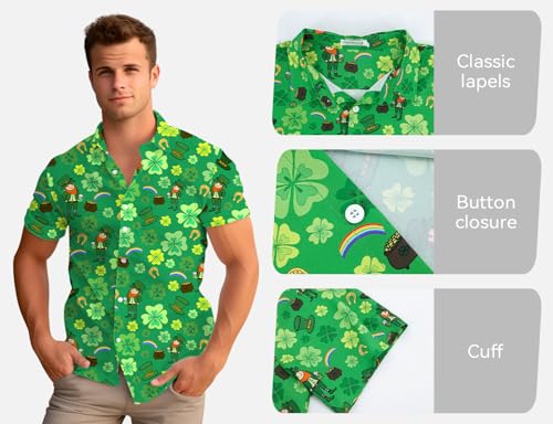 Image of Yoimira Hawaiian Shirts for Men, Print Mens Casual Short Sleeve Button Down Shirts Floral Aloha Beach Shirt