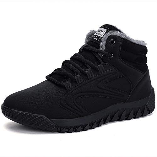 Gainsera Bottes de Neige Femme Bottines Hiver Hommes Imperméable Chaud Antidérapantes Randonnée Trekking Chaussures Noir 37 EU 235 Cover
