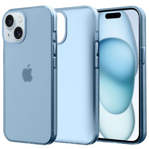 amazon basics Premium Frosted Case | Sleek Translucent Matte Anti-Slip, Drop and Camera Protection |Back Case Cover for iPhone 15 Plus 6.7"- Translucent Sierra Blue (B0CK2RFY97) Amazon Price History, Amazon Price Tracker