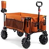 Timber Ridge Carro Playa Ruedas Grandes, Carrito Plegable Transporte para Jardín Playa Campaña Compra al Aire Libre, Carreta con Bolsa de Cubierta Ruedas Amovibles Mango Ajustable hasta 100kg