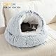 CATISM Katzenbett Waschbar Katzenschlafplatz für Katzen Plüsch Haustier Katzenkopfkissen Katzenkissen Flauschiges Kätzchen Welpen Kuschelbett Haustierbett Grau - XL(60cm)