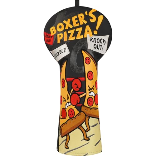 LZFAN Golf Club Head Cover Golf Head Cover Driver Headcover Fairway Wood Headcover Hybrid Club Head Cover Heavy Embroidered Pizza