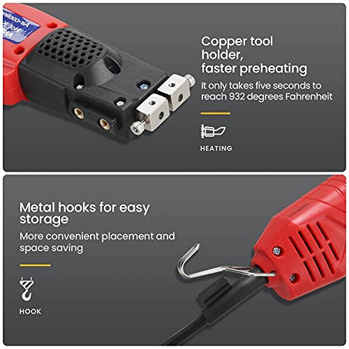 Anbull 100W Fabric Cutter Rope Cutter, Air Cooled Pro Electric Hot Knife Heat Sealer with Adjustable Power, Cutting Tool Kit, with Blades & Accessories (110V/100W)
