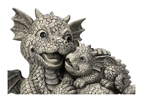 Dragon de jardin résine aspect pierre pour déco extérieure extérieure