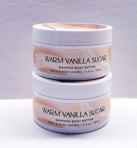 2 WARM VANILLA SUGAR Whipped bath Body Butter 6.5 oz