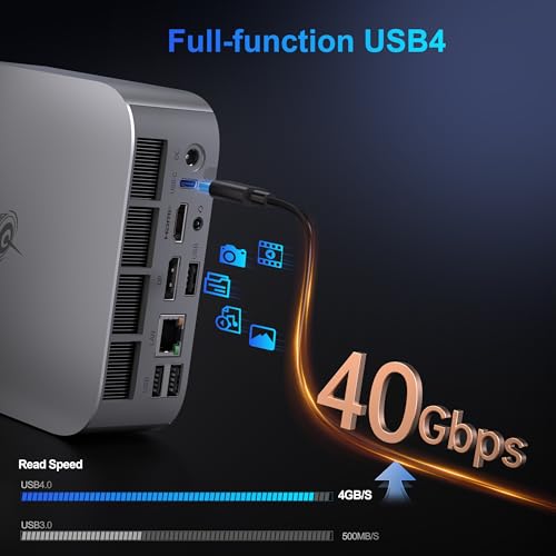 Image of Beelink SER8 Mini PC, AMD Ryzen 7 8745HS(Max 4.9GHz), 16GB DDR5 5600MHz 512GB PCIE4.0 SSD Mini Desktop Computer,Radeon 780M Graphics 12 core 2600MHz, 4K Triple Display USB4 /DP /HDMI, 2.5G LAN Micro PC