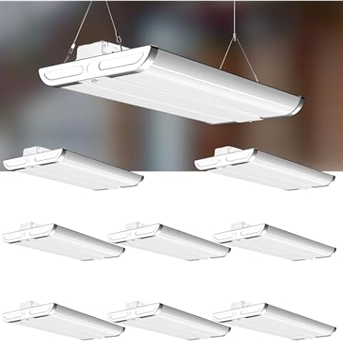 Lightdot 2FT LED High Bay Shop Lights, 100-277V 【Driver Equipped, 5 Years】 210W 28000LM [Eqv.800W MH] 5000K Linear Hanging Shop Light for Warehouse Garage -ETL Listed, 8 Pack Cover