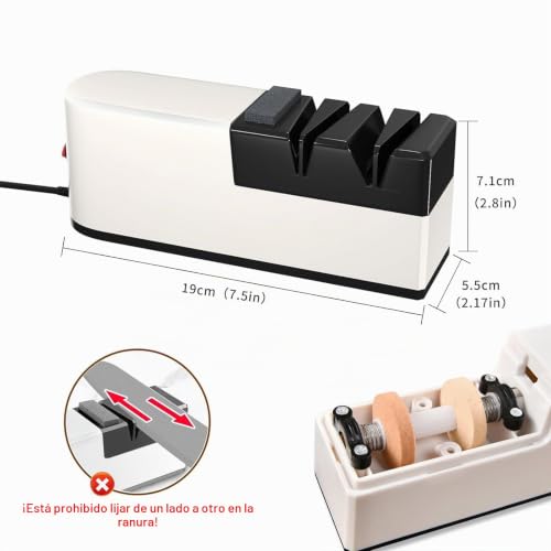 Miniatura 6 de Afilador Cuchillos, Afiladores De Cuchillos Eléctricos 3 En 1, Eléctrico Profesional De Diamante, Afila Cuchillo Eléctrico Multifunción Para Cocina, Afilado Rápido Y Seguro, Fácil Usar