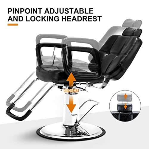 Artist Hand Hydraulic Recline Barber Chair Salon Chair For Hair Stylist Heavy Duty Tattoo Chair Shampoo Beauty Salon Equipment #TOP4