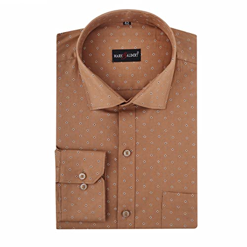 Image of Men's Printed Regular Fit Full Sleeves Cotton Formal Shirt