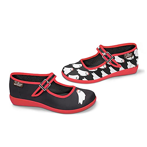 Image of Hot Chocolate Design Chocolaticas Ghost Love Women's Mary Jane Flat Multicoloured HCD 41, Ghost Love, 9 UK