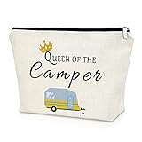 Happy Camper Gifts Makeup Bags Camping Lover Gifts for Women Cosmetic Bag Vacation Gift Birthday Mother's Day Gift Cute Motorhome Outdoor Gifts Christmas Gifts Cosmetic Travel Bag Makeup Pouch