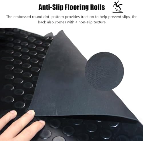 Large Rubber Floor Mats - Waterproof, Anti-Slip Rolls for Garage, Home Gym, Kitchen & Workshop - 2ft to 20ft Sizes, 3mm Thick, Black Runner Mats (120x350cm)