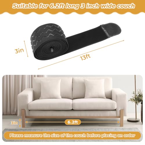 Under Couch Blocker 3" x 13 ft, Elastic Sofa Gap Bumper for Straight-Leg - image 2