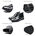 Men's Printed Leather Lace-up Oxford Boots with Side Zipper Casual High Top Chukka Boots Fashion Business Work Dress Ankle Boots (Black,8.5)