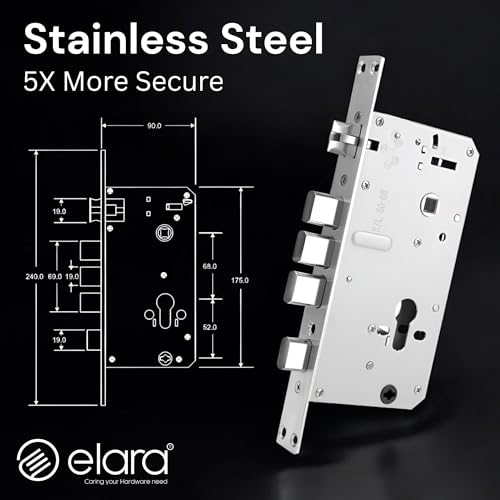 Image of Elara Echo Lite Basic Smart Door Lock - 6-in-1 Access: Fingerprint, Card, PIN, Keys & Non-WiFi, Black (2-Year Warranty) (Basic)
