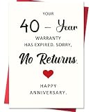 Smithtuy Funny 40th Anniversary Card,40th Wedding Anniversary Card Gifts for Husband Wife Couples Parents Him Her,Ruby 40 Year Anniversary Cards Gifts for Women Men