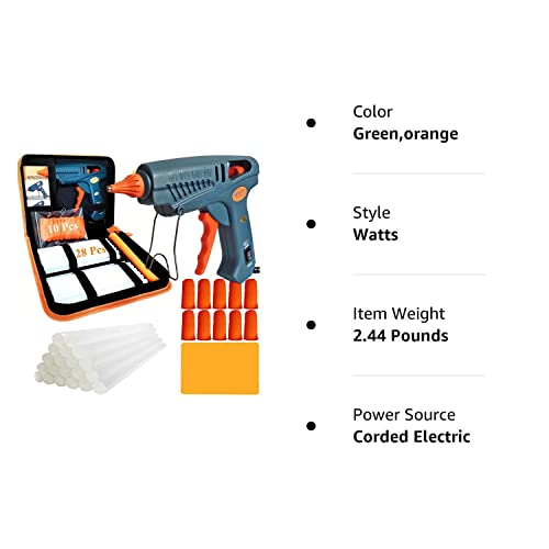 60/100W Hot Glue Gun Full Size With Carry Bag And 28 Pcs Hot Glue Sticks, Dual Power High Temp Melt Glue Gun Kit For Diy Arts Craft Projects, Home Quick Repairs #TOP7