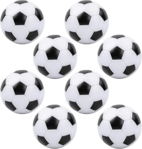 8 Stück Tischkicker Bälle Set Hochwertige 32mm Kickerbälle aus HIPS langlebig & farbecht für Tischfußball & Mini Football Schwarz und Weiß