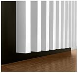 Clamaro 'Artem' 12 Stk. Lamellenwand Leisten 28x37 mm x 275 cm* mit Nut-Aussparung für einfache Klebemontage | Dekowand MDF Holzlamellen für z.B. Akustikpaneele oder Wandpaneele | Weiß matt