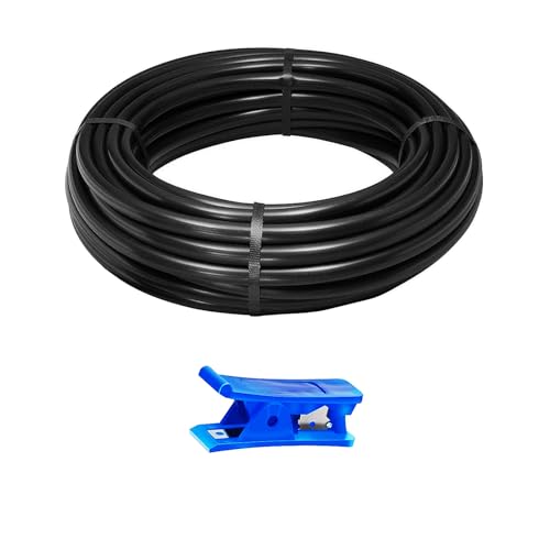 HUAZIZ 15 metros 49ft Pneumatic Negro Manguera Aire Poliuretano, Aire de PU Tubo Manguera, 5 mm(Diámetro Interior) x 8 mm(Diámetro Exterior)