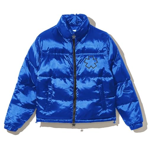 Veste en nylon bleu et manteau femme tendance casual chic urban