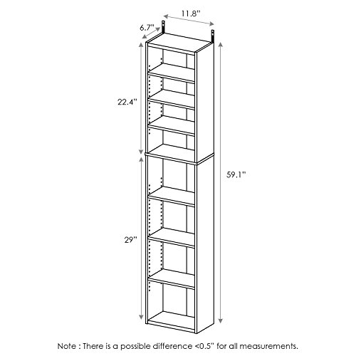 Image of FURINNO Indo 8-Tier Media Tower, Espresso