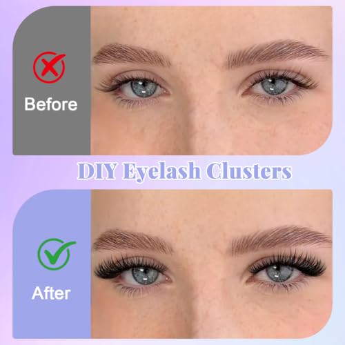 Image of MAYCREATE 100Pcs Self Adhesive Eyelash Natural Wispy Lash Clusters 10-16mm