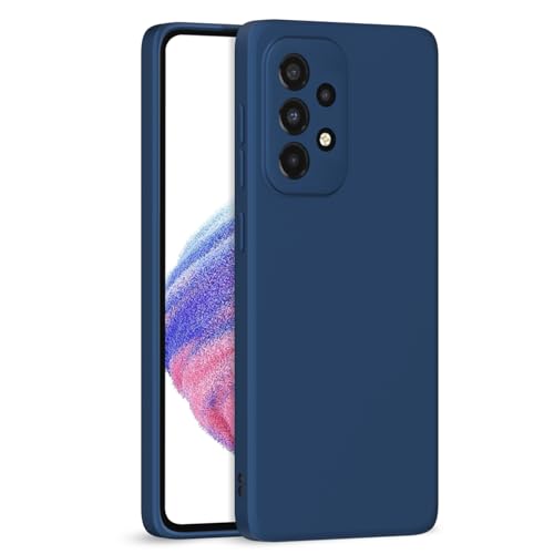 Image of Outlouders Back Cover for Samsung Galaxy A53 5G | Camera Protection | Durable Soft Matte Silicone Bumper Case (Blue)