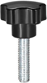 Tool parts Star Knob Grip M10x40mm Male Thread Steel Zinc Stud Black PP