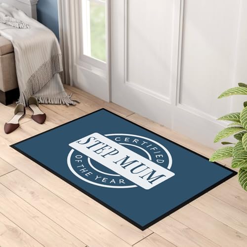Paillasson Bleu Certified Stepmum pour un accueil familial doux