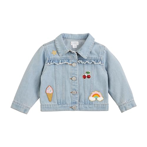 Mud Pie Girl Denim Ruffle Patch Jacket