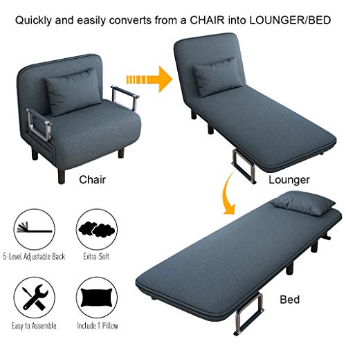 Alalaso Convertible Bed Chair Sleeper Folding Sofa Sleeper Chair Lounger Couch Bed Chair (Ship from USA)