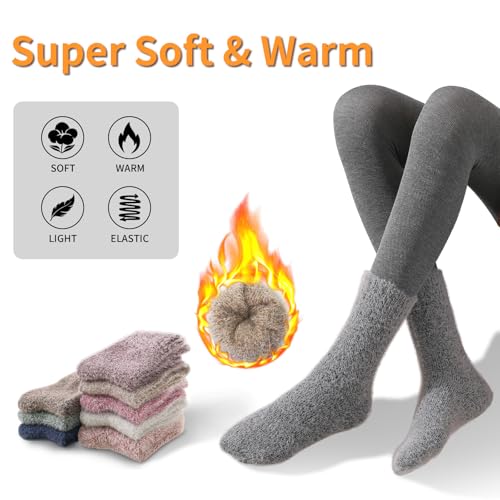 SISOSOCK Fuzzy Cozy Warm Socks for Women-Winter Home Thick Wool Soft Sleeping Socks-Perfect Gifts for Women3