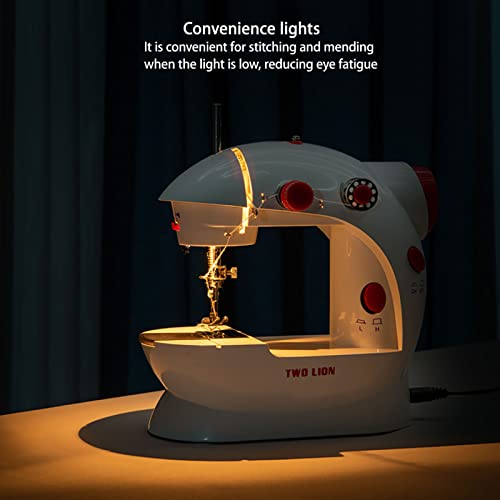 BAMFY Draagbare Naaimachine Met Verlengtafel En Licht, Professioneel Naaigereedschap, Handnaaimachine Makkelijk Te Besturen for Beginners (Color : Red) - Image 5