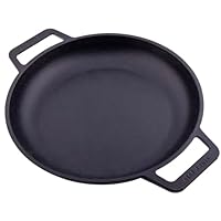 Victoria Cast Iron Round Skillet with Double Loop Handles, Made in Colombia, 10 Inches