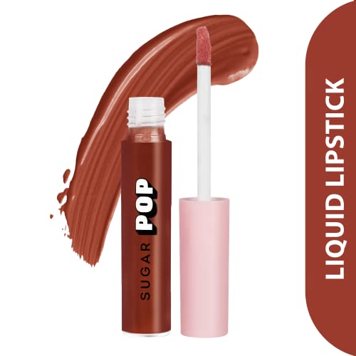 Image of SUGAR POP Liquid Lipstick - 04 Mocha (Medium Brown) - 2.5 ml - Velvet Matte Texture, Non-drying Formula, Transfer Proof, Long Lasting, Rich Hydrating Pigment l All Day Wear Lipstick for Women