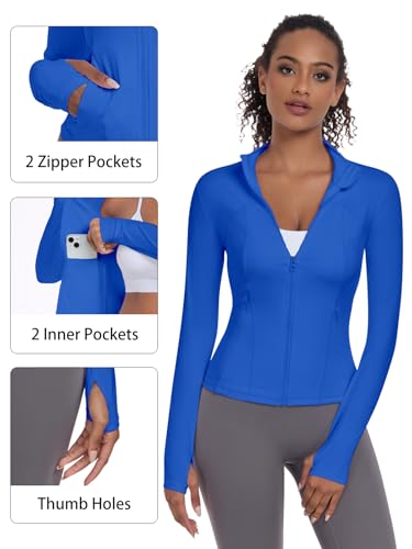 VUTRU Womens Workout Yoga Jacket Lightweight Zip Up Athletic Jacket Lightweight Cropped Jacekt with Pockets3