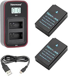 Newmowa EN-EL20 Replacement Battery (2 Pack) and Smart LCD Display Dual USB Charger for Nikon EN-EL20,EN-EL20a,Nikon 1 J1,1 J2,1 J3,1 S1,1 V3,Coolpix A,P1000 and Blackmagic Pocket Cinema Camera