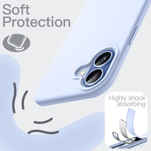 Image of JETech Liquid Silicone Case for iPhone 17 6.3-Inch, Silky Soft Touch Full-Body Protection, Anti-Scratch Shockproof Phone Cover with Microfiber Lining (Blue)