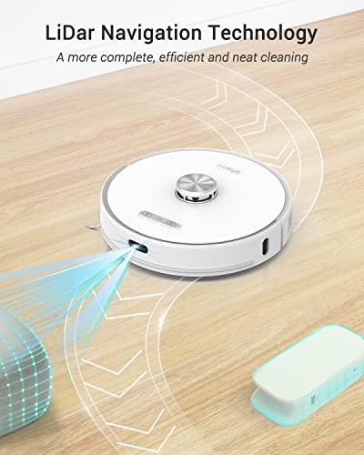 Ultenic T10 Robot Vacuum Cleaner with Mop, Self-empty Base, 3000Pa, Laser Navigation, Wi-Fi Connected, App Control, Multi-floor Mapping, Self-charging Robotic Vacuum for Pet Hair Hard Floor Carpet - Image 6