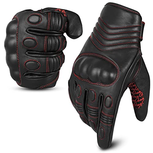 aaasportx Motorrad Handschuhe Herr Leder Touchscreen Funktion - Protektoren...