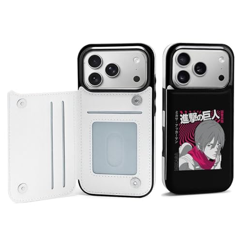 iPhone17Pro用ケース 手帳型 進撃の巨人 ミカサ・アッカーマン スマホケース 財布型 アイフォン17Pro用ケース おしゃれ 軽量 背面 携帯カバー カード収納 スタンド機能 PUレザー 耐衝撃
