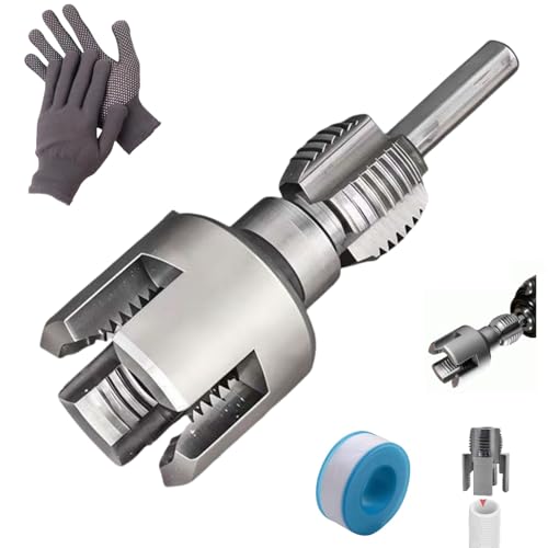 Pipe Thread Cutting Tool, Suit Integrated Internal & External Pipe Threading Tool, Electric Drill Compatible PVC Pipe Threader Kit,1/2